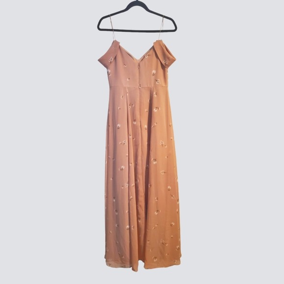 Jenny Yoo Dresses & Skirts - Jenny Yoo Peach Blush Bridesmaids Maxi Dress with slit Size 6